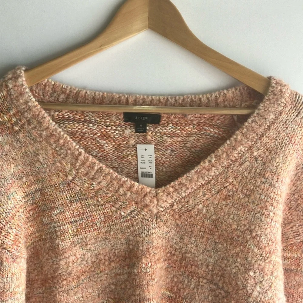 J. Crew Orange V-Neck Sweater Soft Knit